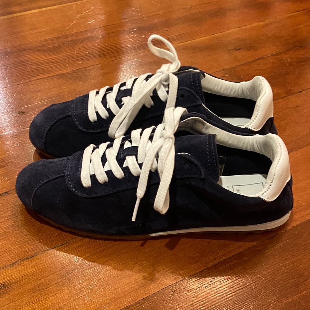 Dolce Vita Diane Navy Suede with White leather Sneakers - Picture 5 of 13